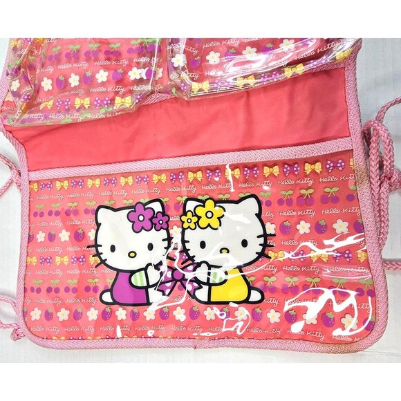 Hello Kitty Vintage 2002 Car Organizer Pink With Pockets & Drawstring Ties - Picture 2 of 12
